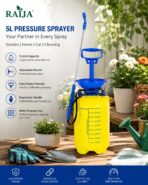 RAIJA 5 Litre Manual Pressure Sprayer Pump for Gardening, Plant Watering, Car Washing & Pest Control | Adjustable Nozzle | Heavy Duty Hand Pump Sprayer | Leak-Proof Tank - Image 5