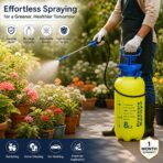 RAIJA 8L Pressure Sprayer for Gardening, Plant Watering, Home Cleaning & Car Wash | Adjustable Mist & Jet Nozzle | Hand Pump Garden Sprayer with Shoulder Strap - Image 6