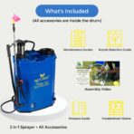 Turbo 2-in-1 Battery & Manual Agriculture Sprayer Pump - (16L Tank), Knapsack Sprayer for Agriculture, Gardening & Sanitizing | 12Vx8AH Battery | Includes Videos & Guides - with 1 Month Warranty - Image 7