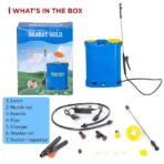 Bharat Gold 16L Battery Operated Knapsack Sprayer Pump for Agriculture | 12V 8Ah Rechargeable Spray Machine for Pesticides, Gardening, Sanitizer, with 4 Nozzles Set - with 1 Month Warranty - Image 2
