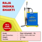 Raja Indika Manual Agriculture Sprayer Pump – 16 L ISO Certified Tank for Farming, Gardening, Horticulture, Sanitizer Spraying – with Assembly Video Guide - with 1 Month Warranty - Image 3