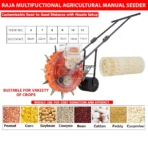 Hand Push Manual Seeder – Multi-Crop Seed Planter for Paddy, Maize, Groundnut, Soybean, Sunflower, Cotton, Beans | 13 Seed Wheels & Adjustable 12-Tooth Nozzle for Precision Sowing - Image 2