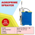 Agroprime 16L Manual Agriculture Sprayer Pump – Hand Operated Knapsack Spray Machine for Farming, Garden, Pesticide, Fertilizer & Sanitizing – with Back Support & Assembly Video (Blue) - Image 3