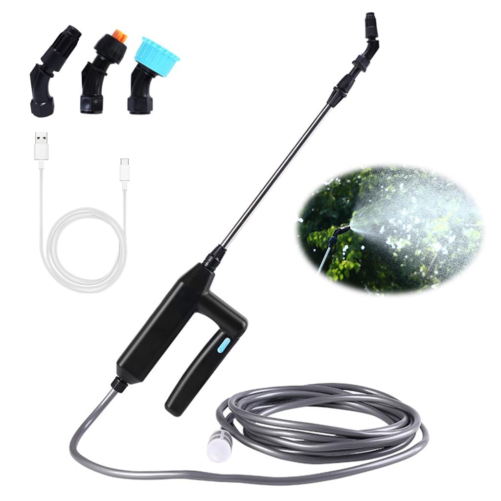 51IlGbPjtgL Rechargeable Electric Garden Sprayer with 3 Nozzles – Adjustable Water Spray Gun for Gardening, Plant Watering & Cleaning - Image 1