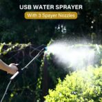 Rechargeable Electric Garden Sprayer with 3 Nozzles – Adjustable Water Spray Gun for Gardening, Plant Watering & Cleaning - Image 3
