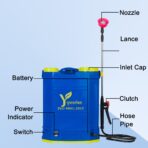 Battery Sprayer Machine 16L - Electric Pump Backpack Sprayer with 4 Nozzles - Image 5