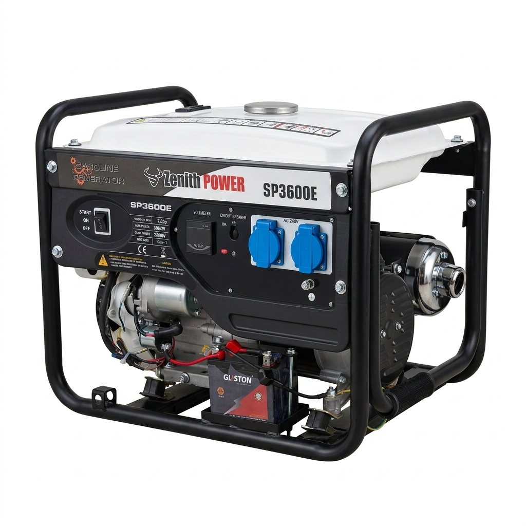 Gemini_Generated_Image_nc3nzmnc3nzmnc3n Zenith Power 3.5 kVA Petrol Generator – SP3600E Portable Electric Start Generator - Image 1